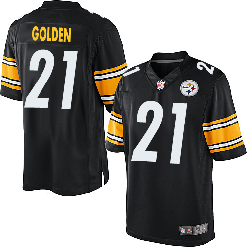 Men's Limited Robert Golden Nike Jersey Black Home - #21 NFL Pittsburgh Steelers